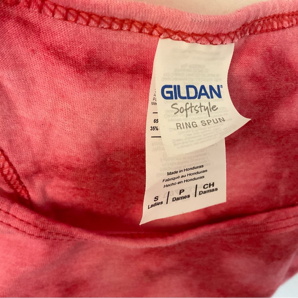 Gildan red/pink tie dye tank top size S - Picture 4 of 6